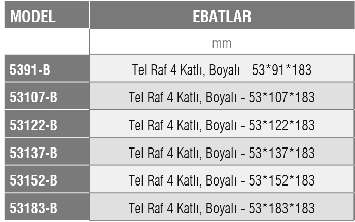 53-B-  Tel İstif Rafı /BOYALI